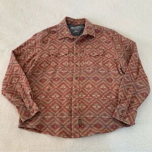 Men’s XXL WRANGLER RETRO Premium Aztec Tan Red Western Pearl Snap Button Up Top